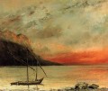 Sunset on Lake Leman Realist painter Gustave Courbet